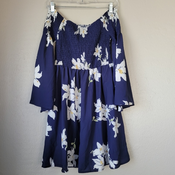ONEYIM Floral Off Shoulder Dress Size Large - Picture 2 of 11